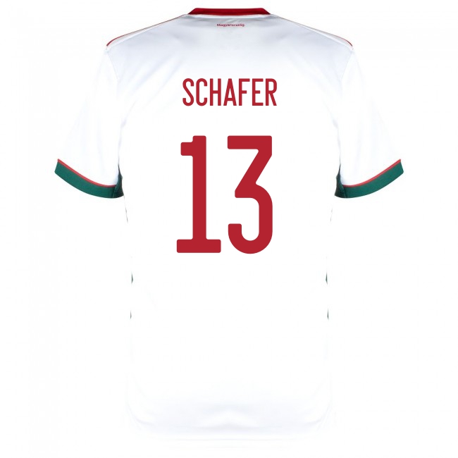 Lapset Unkarin Jalkapallomaajoukkue Andras Schafer #13 Vieraspaita Valkoinen 2021 Lyhythihainen Paita