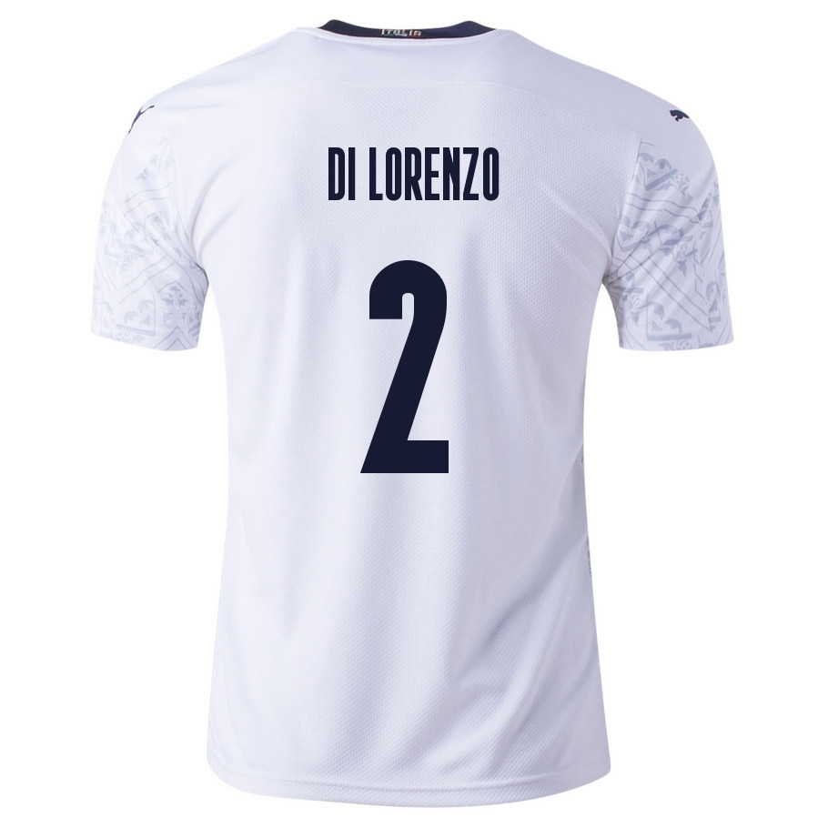 Naisten Italian Jalkapallomaajoukkue Giovanni Di Lorenzo #2 Vieraspaita Valkoinen 2021 Lyhythihainen Paita