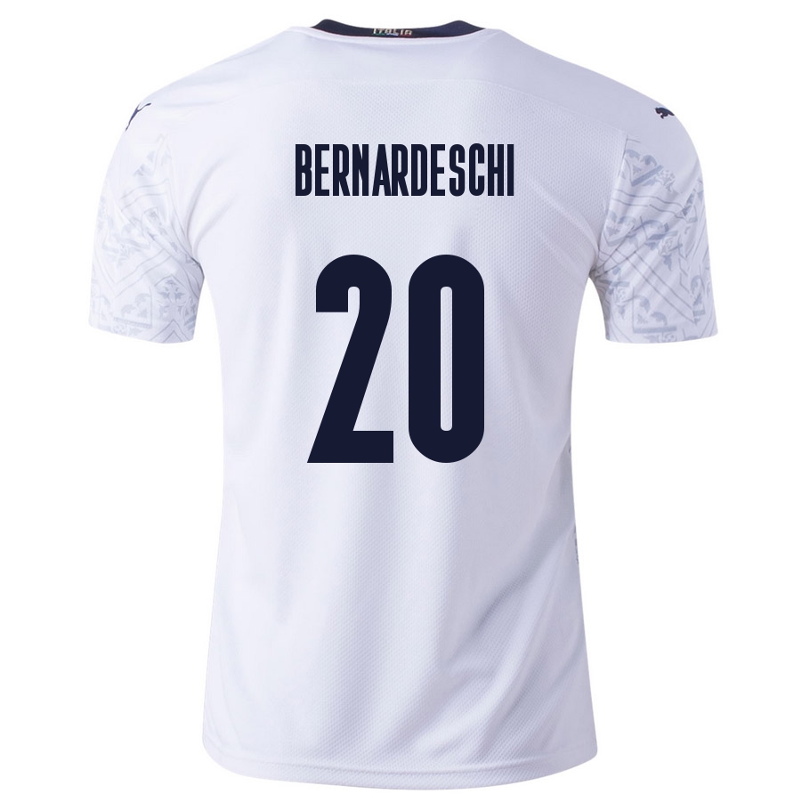 Naisten Italian jalkapallomaajoukkue Federico Bernardeschi #20 Vieraspaita Valkoinen 2021 Lyhythihainen Paita