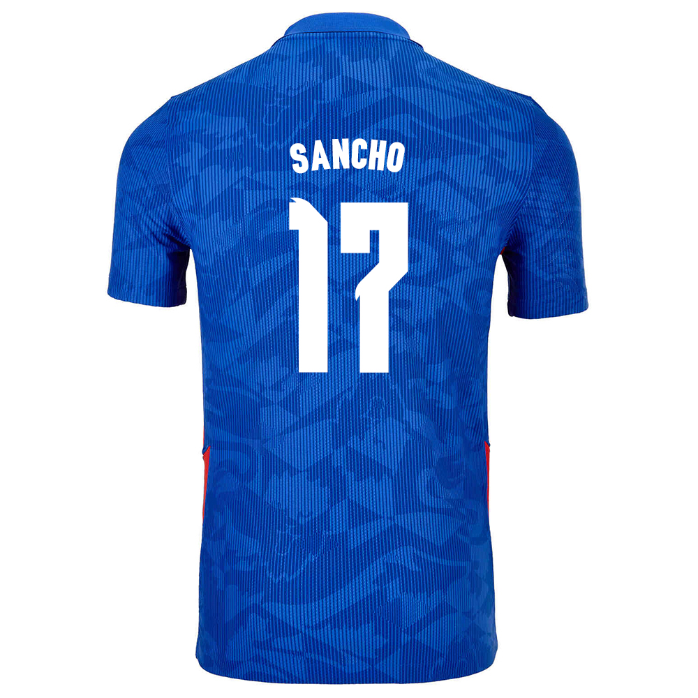 Lapset Englannin Jalkapallomaajoukkue Jadon Sancho #17 Vieraspaita Sininen 2021 Lyhythihainen Paita