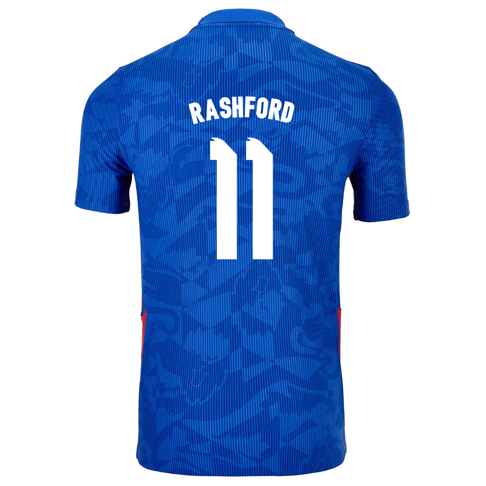 Naisten Englannin jalkapallomaajoukkue Marcus Rashford #11 Vieraspaita Sininen 2021 Lyhythihainen Paita