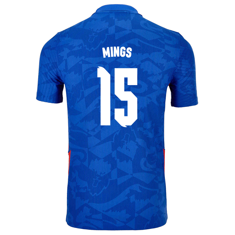 Miesten Englannin Jalkapallomaajoukkue Tyrone Mings #15 Vieraspaita Sininen 2021 Lyhythihainen Paita
