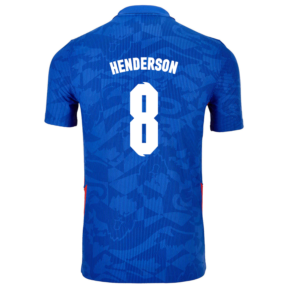 Lapset Englannin Jalkapallomaajoukkue Jordan Henderson #8 Vieraspaita Sininen 2021 Lyhythihainen Paita