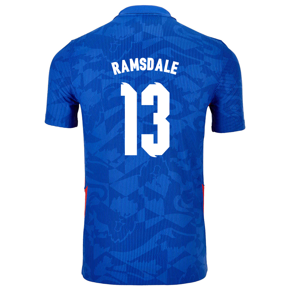 Miesten Englannin Jalkapallomaajoukkue Aaron Ramsdale #13 Vieraspaita Sininen 2021 Lyhythihainen Paita