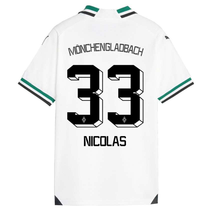 Kandiny Lapset Moritz Nicolas #33 Valkoinen Vihreä Kotipaita 2023/24 Lyhythihainen Paita T-Paita