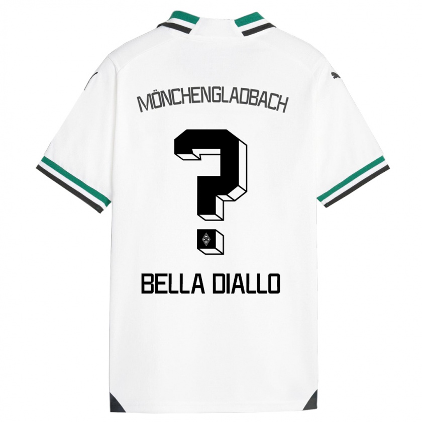 Kandiny Lapset Oumar Bella Diallo #0 Valkoinen Vihreä Kotipaita 2023/24 Lyhythihainen Paita T-Paita