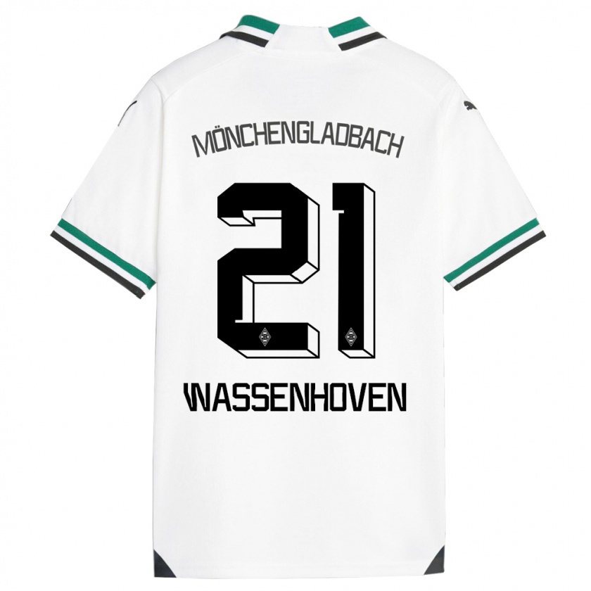 Kandiny Lapset Michelle Wassenhoven #21 Valkoinen Vihreä Kotipaita 2023/24 Lyhythihainen Paita T-Paita
