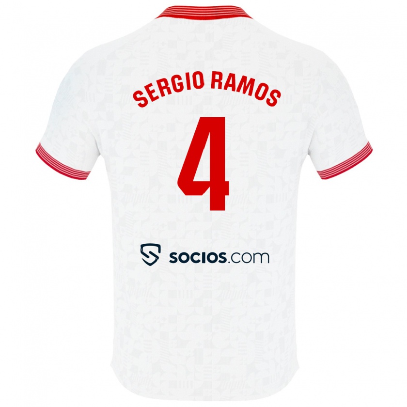 Kandiny Lapset Sergio Ramos #4 Valkoinen Kotipaita 2023/24 Lyhythihainen Paita T-Paita