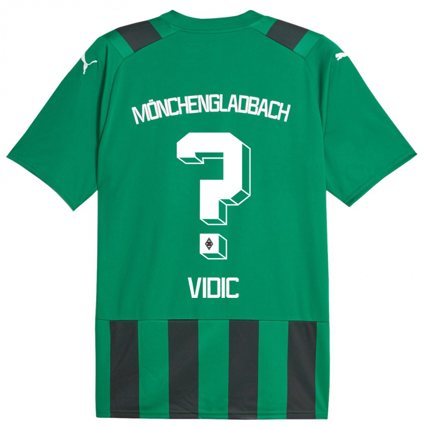 Kandiny Lapset Nico Vidic #0 Musta Vihreä Vieraspaita 2023/24 Lyhythihainen Paita T-Paita
