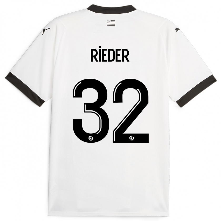 Kandiny Lapset Fabian Rieder #32 Valkoinen Vieraspaita 2023/24 Lyhythihainen Paita T-Paita