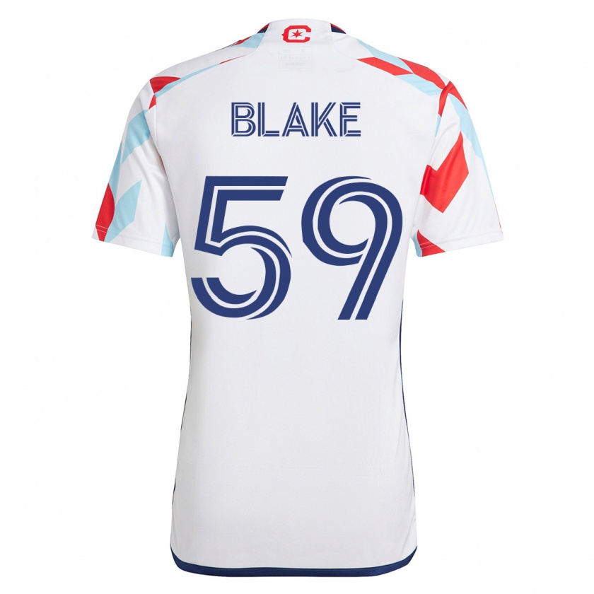 Kandiny Lapset Romain Blake #59 Valkoinen Sininen Vieraspaita 2023/24 Lyhythihainen Paita T-Paita