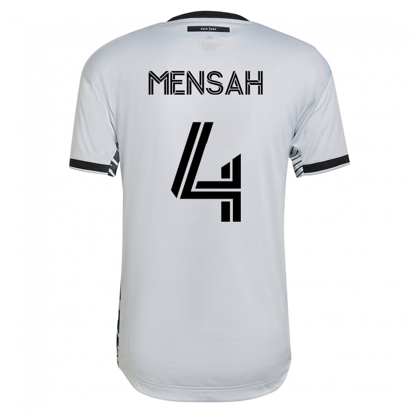Kandiny Lapset Jonathan Mensah #4 Valkoinen Vieraspaita 2023/24 Lyhythihainen Paita T-Paita