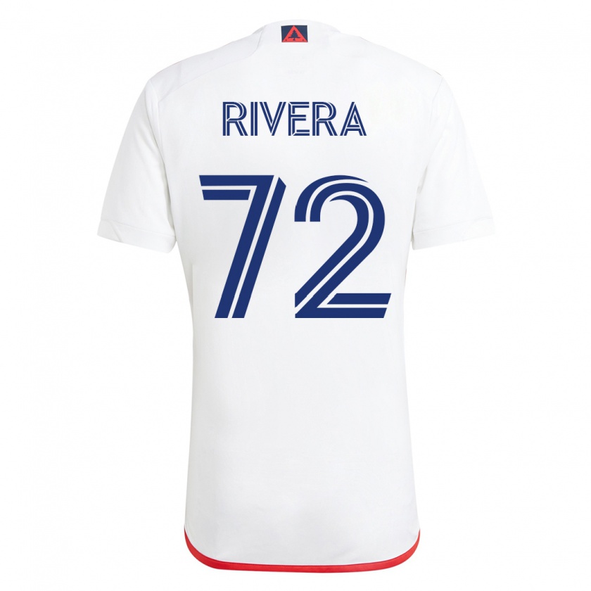 Kandiny Lapset Damián Rivera #72 Valkoinen Punainen Vieraspaita 2023/24 Lyhythihainen Paita T-Paita