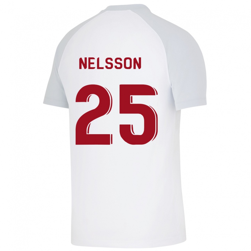 Kandiny Lapset Victor Nelsson #25 Valkoinen Vieraspaita 2023/24 Lyhythihainen Paita T-Paita