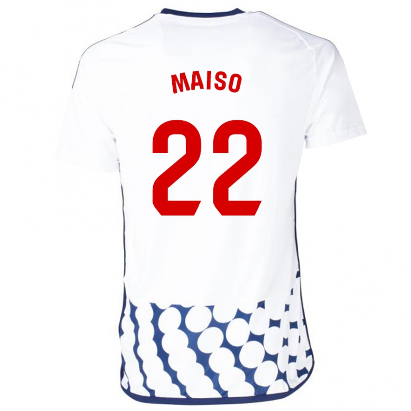 Kandiny Lapset Álvaro Maiso #22 Valkoinen Vieraspaita 2023/24 Lyhythihainen Paita T-Paita