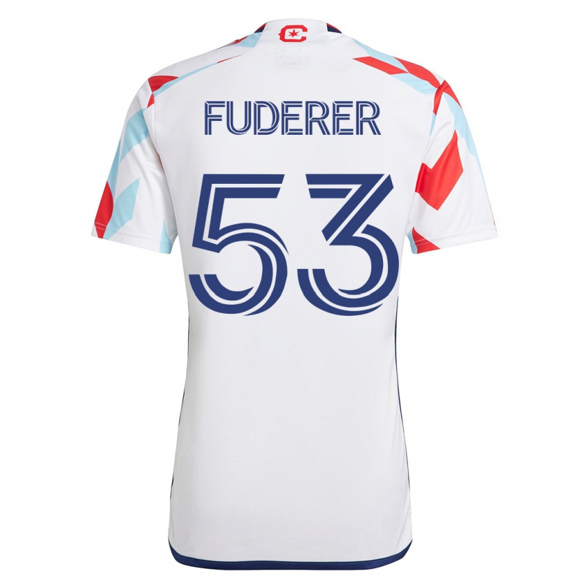 Kandiny Miesten Jake Fuderer #53 Valkoinen Sininen Vieraspaita 2023/24 Lyhythihainen Paita T-Paita