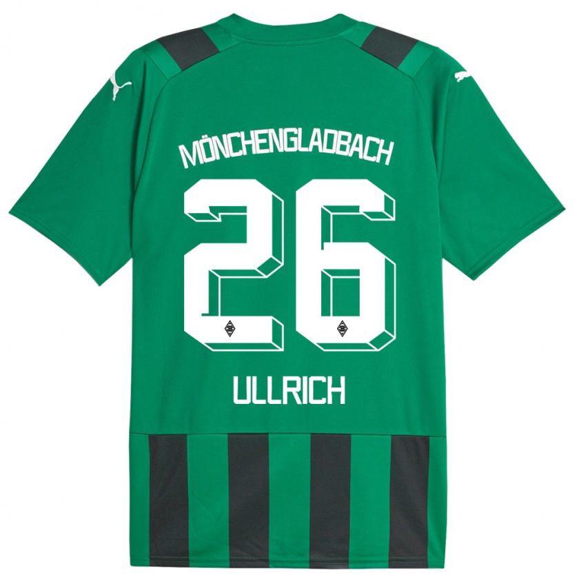 Kandiny Naisten Lukas Ullrich #26 Musta Vihreä Vieraspaita 2023/24 Lyhythihainen Paita T-Paita