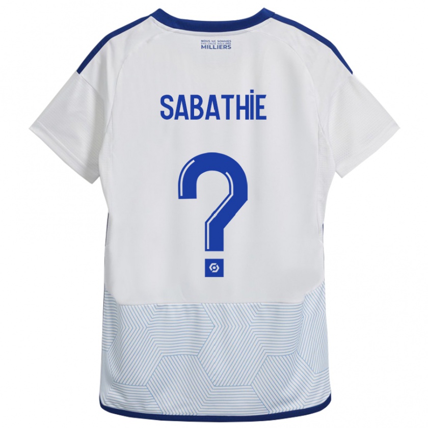 Kandiny Naisten Gabin Sabathié #0 Valkoinen Vieraspaita 2023/24 Lyhythihainen Paita T-Paita