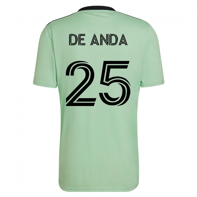 Kandiny Naisten Anthony De Anda #25 Vaaleanvihreä Vieraspaita 2023/24 Lyhythihainen Paita T-Paita