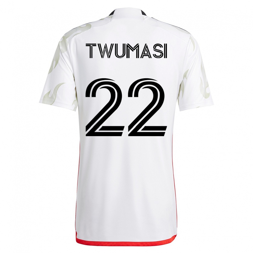 Kandiny Naisten Ema Twumasi #22 Valkoinen Vieraspaita 2023/24 Lyhythihainen Paita T-Paita