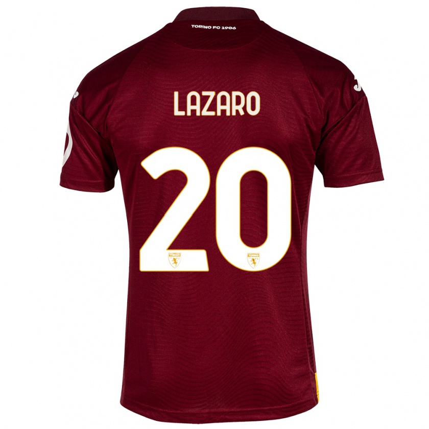 Kandiny Lapset Valentino Lazaro #20 Tummanpunainen Kotipaita 2023/24 Lyhythihainen Paita T-Paita