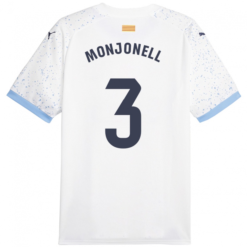 Kandiny Lapset Eric Monjonell #3 Valkoinen Vieraspaita 2023/24 Lyhythihainen Paita T-Paita