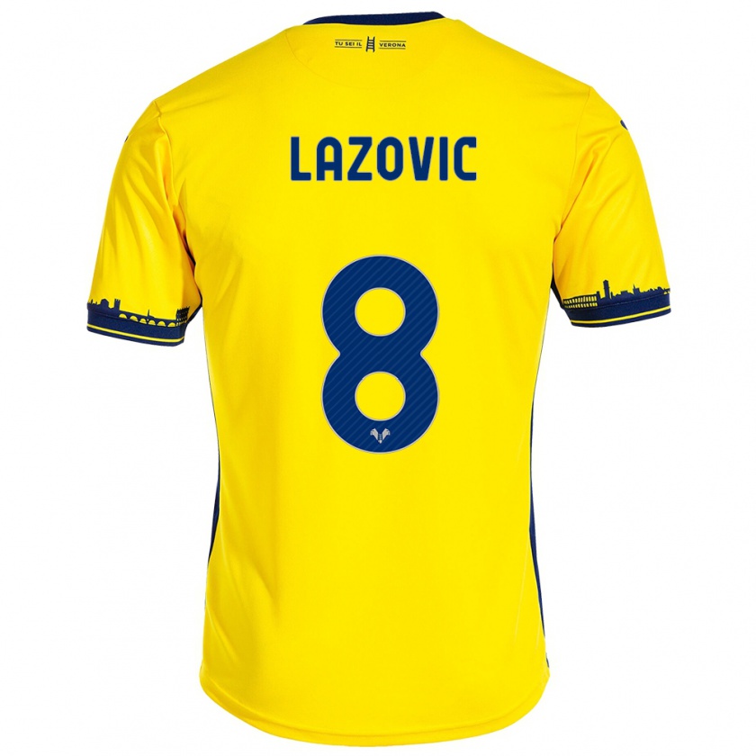 Kandiny Lapset Darko Lazović #8 Keltainen Vieraspaita 2023/24 Lyhythihainen Paita T-Paita