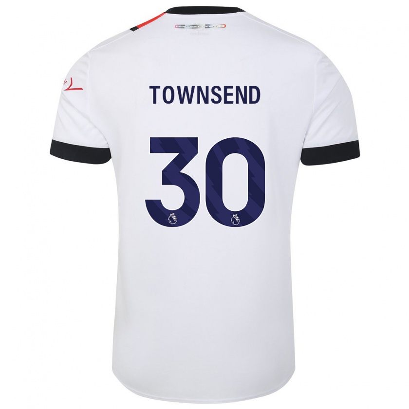 Kandiny Lapset Andros Townsend #30 Valkoinen Vieraspaita 2023/24 Lyhythihainen Paita T-Paita