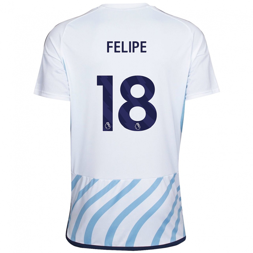 Kandiny Lapset Felipe #18 Valkoinen Sininen Vieraspaita 2023/24 Lyhythihainen Paita T-Paita