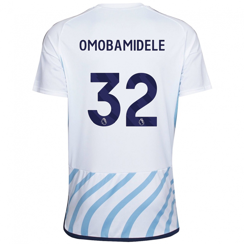 Kandiny Lapset Andrew Omobamidele #32 Valkoinen Sininen Vieraspaita 2023/24 Lyhythihainen Paita T-Paita