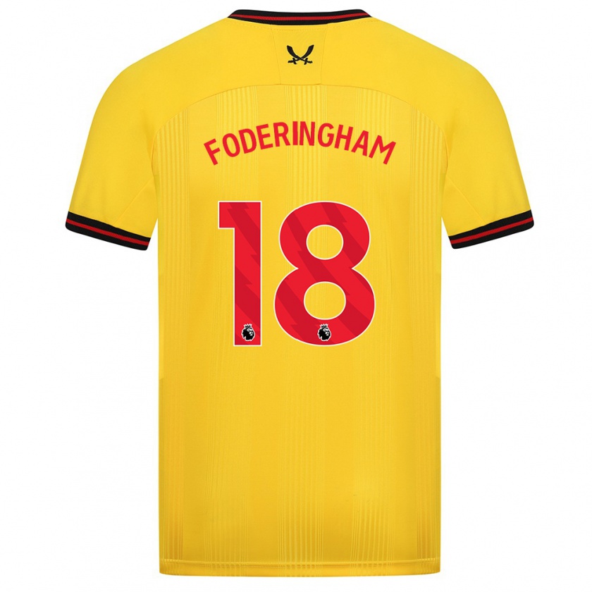 Kandiny Lapset Wes Foderingham #18 Keltainen Vieraspaita 2023/24 Lyhythihainen Paita T-Paita