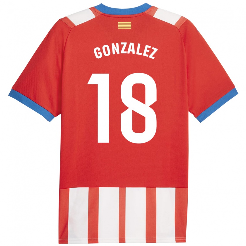 Kandiny Miesten Gerard González #18 Punainen Valkoinen Kotipaita 2023/24 Lyhythihainen Paita T-Paita