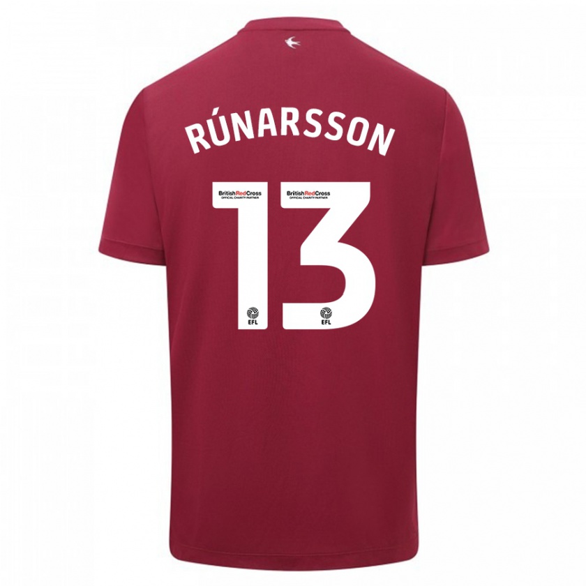 Kandiny Miesten Rúnar Alex Rúnarsson #13 Punainen Vieraspaita 2023/24 Lyhythihainen Paita T-Paita
