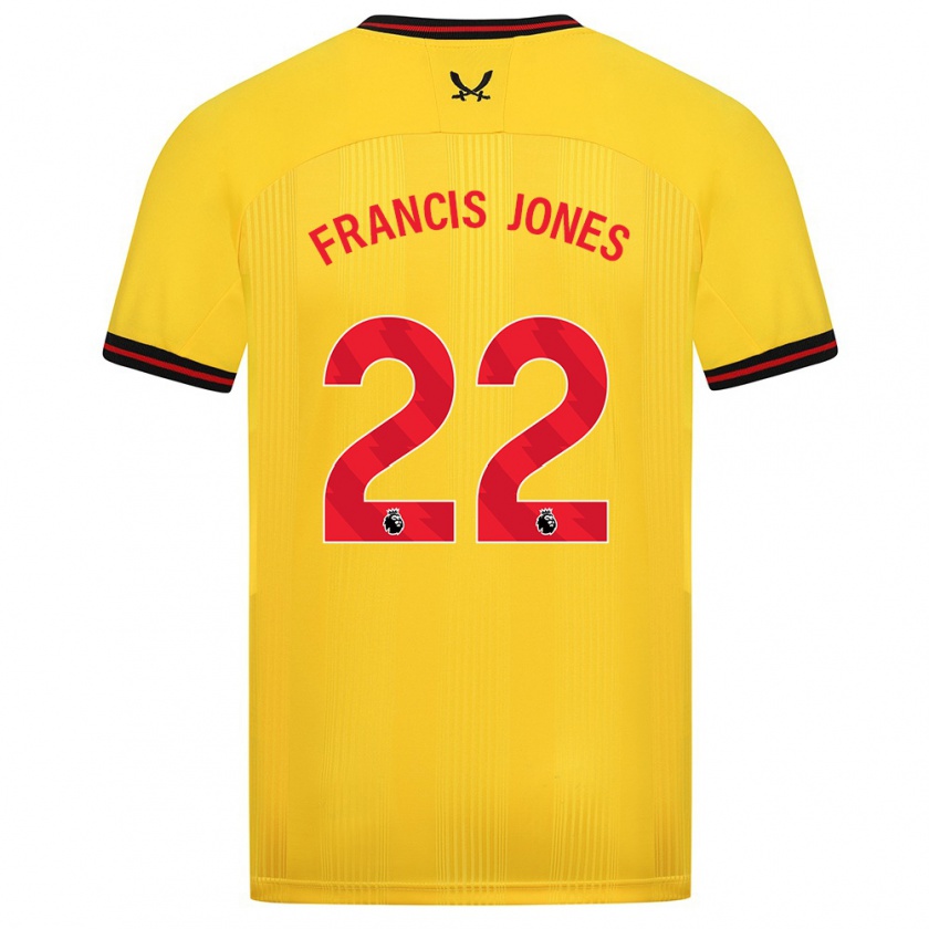 Kandiny Miesten Maria Francis-Jones #22 Keltainen Vieraspaita 2023/24 Lyhythihainen Paita T-Paita