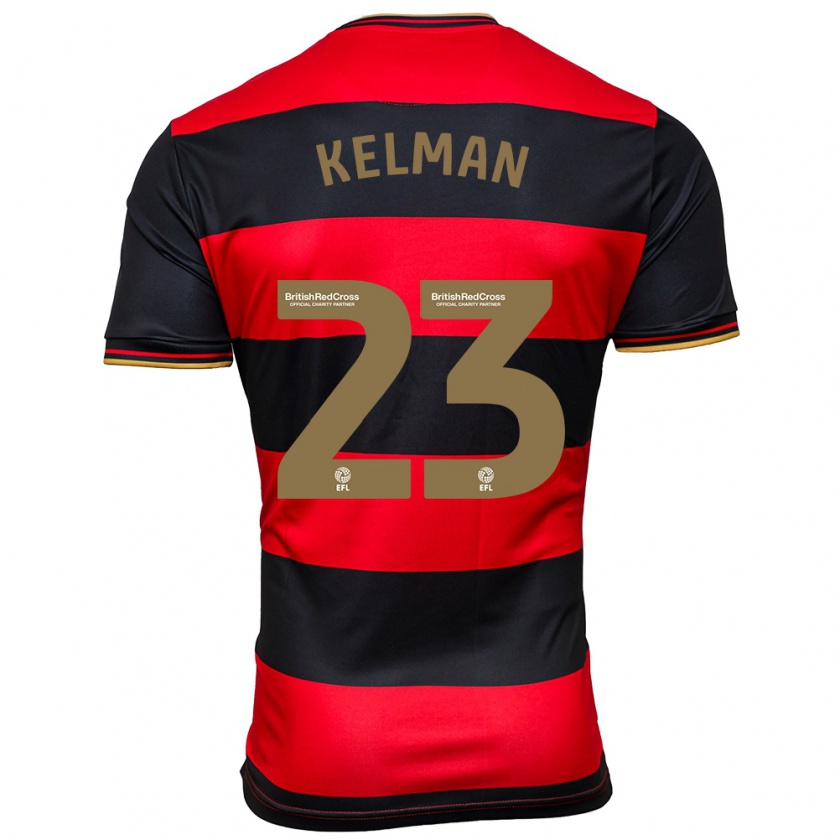 Kandiny Miesten Charlie Kelman #23 Musta Punainen Vieraspaita 2023/24 Lyhythihainen Paita T-Paita