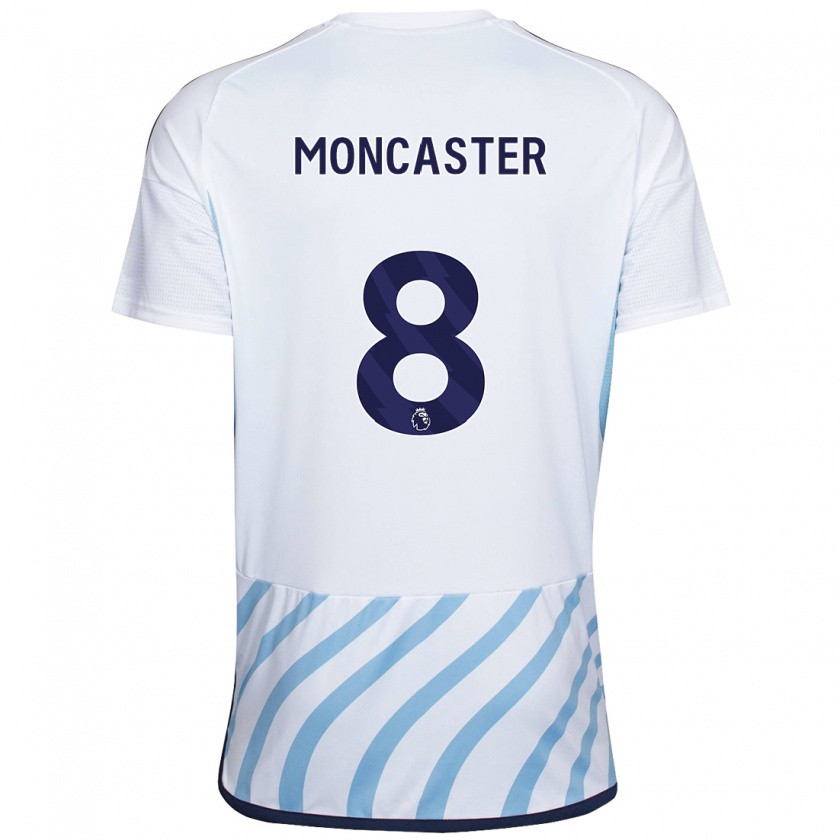 Kandiny Naisten Mai Moncaster #8 Valkoinen Sininen Vieraspaita 2023/24 Lyhythihainen Paita T-Paita