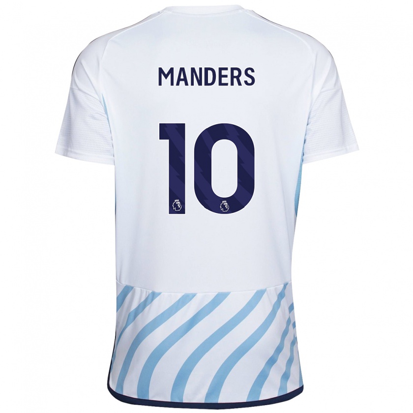 Kandiny Naisten Holly Manders #10 Valkoinen Sininen Vieraspaita 2023/24 Lyhythihainen Paita T-Paita