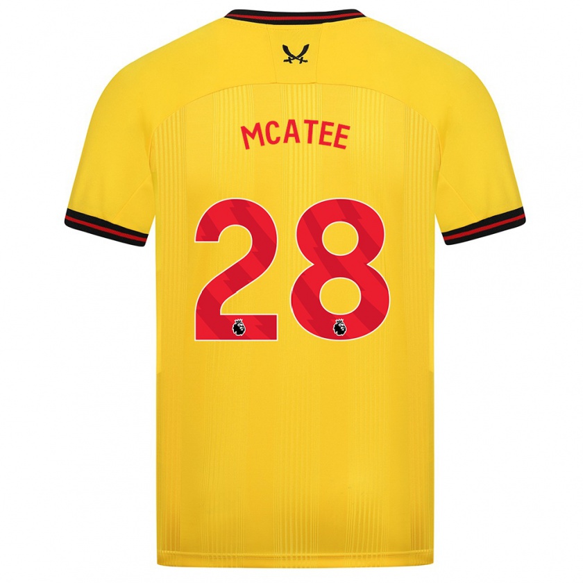 Kandiny Naisten James Mcatee #28 Keltainen Vieraspaita 2023/24 Lyhythihainen Paita T-Paita