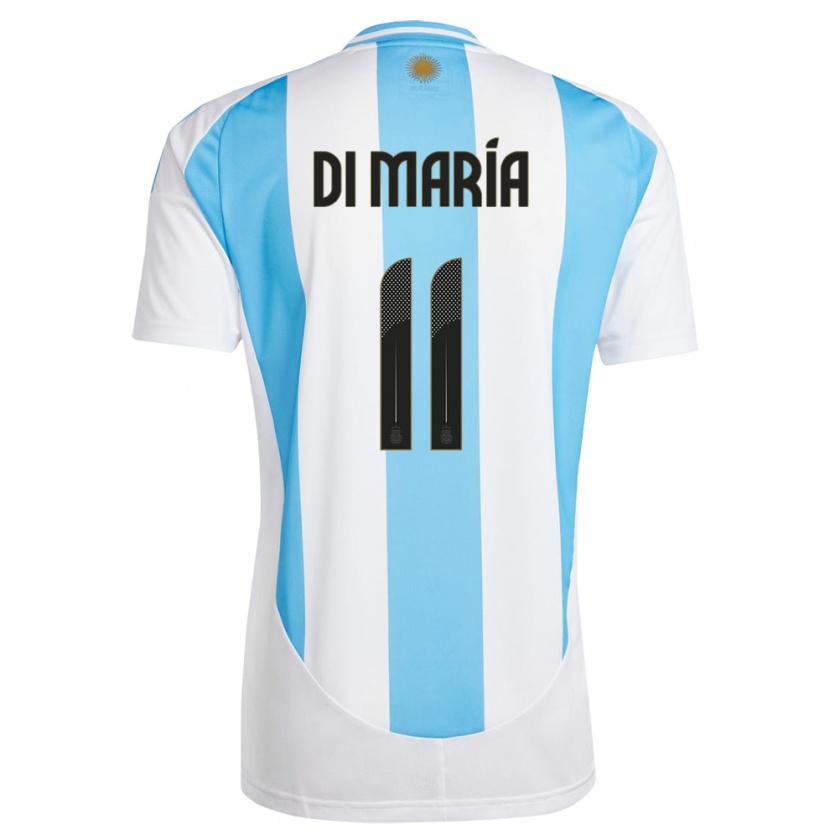 Kandiny Lapset Argentiina Angel Di Maria #11 Valkoinen Sininen Kotipaita 24-26 Lyhythihainen Paita T-Paita