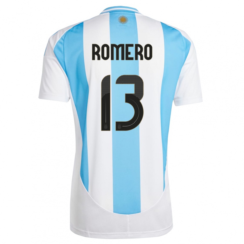 Kandiny Lapset Argentiina Cristian Romero #13 Valkoinen Sininen Kotipaita 24-26 Lyhythihainen Paita T-Paita