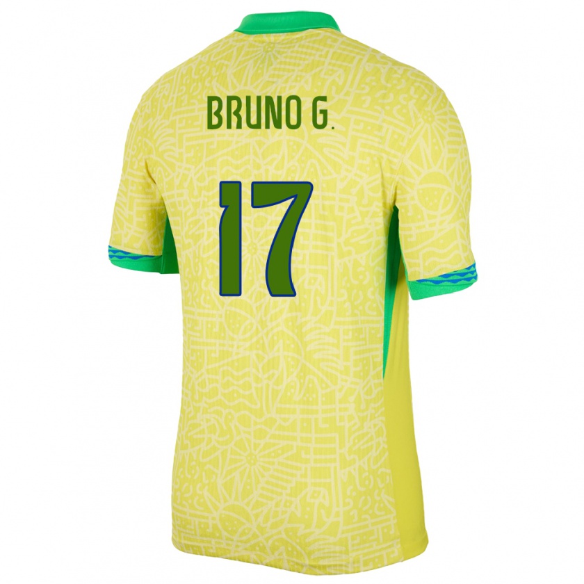 Kandiny Lapset Brasilia Bruno Guimaraes #17 Keltainen Kotipaita 24-26 Lyhythihainen Paita T-Paita
