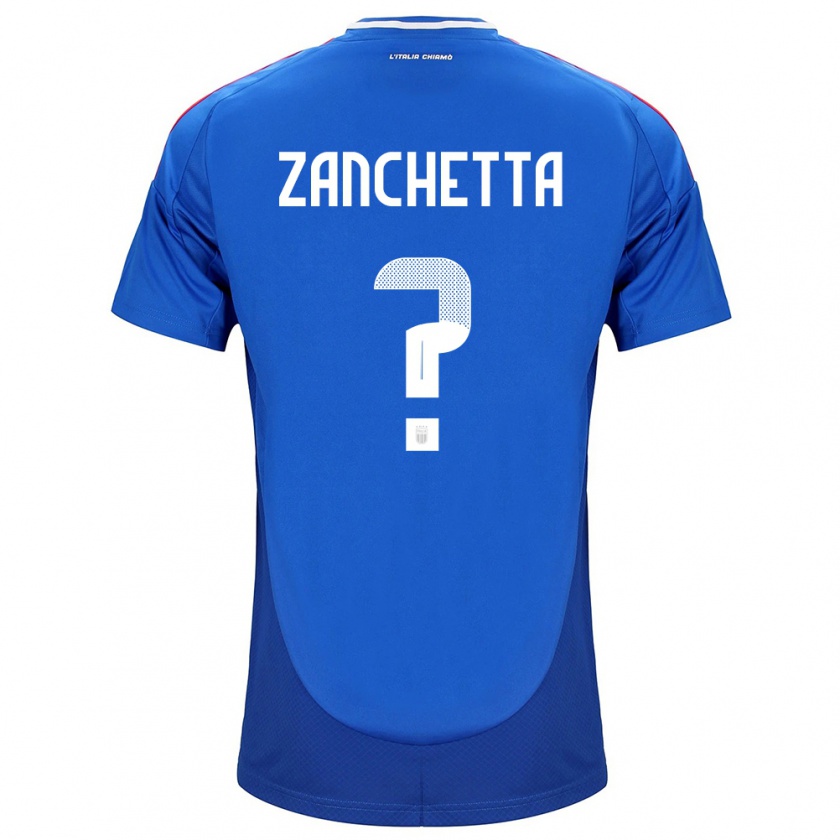 Kandiny Lapset Italia Mattia Zanchetta #0 Sininen Kotipaita 24-26 Lyhythihainen Paita T-Paita
