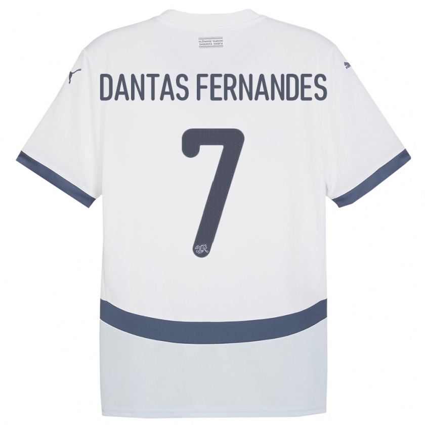 Kandiny Lapset Sveitsi Ronaldo Dantas Fernandes #7 Valkoinen Vieraspaita 24-26 Lyhythihainen Paita T-Paita