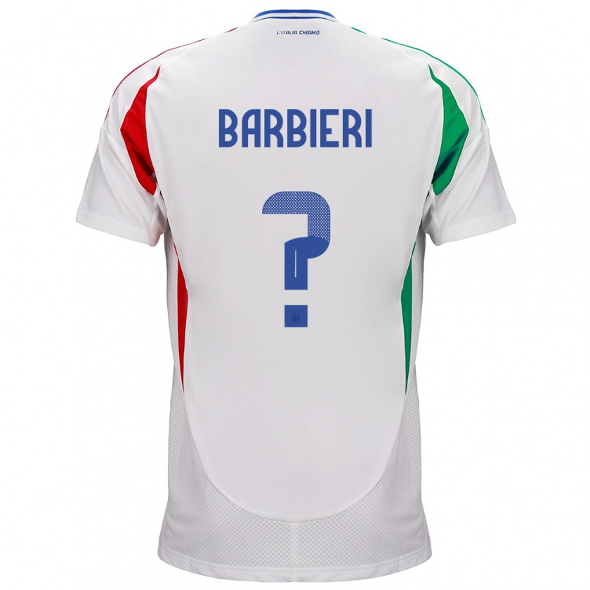 Kandiny Lapset Italia Tommaso Barbieri #0 Valkoinen Vieraspaita 24-26 Lyhythihainen Paita T-Paita