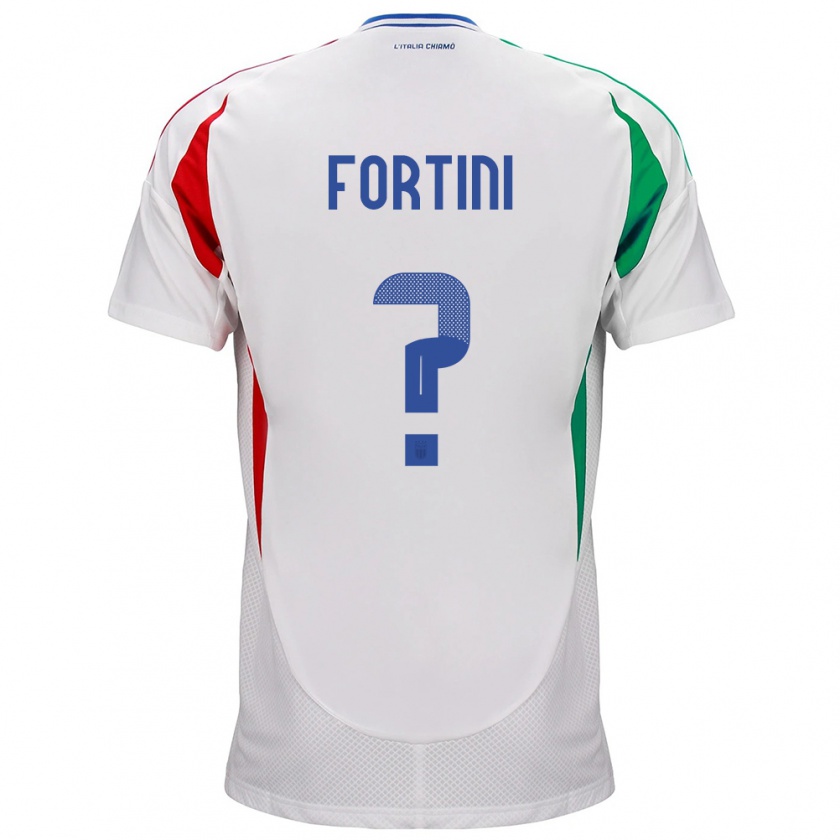Kandiny Lapset Italia Niccolò Fortini #0 Valkoinen Vieraspaita 24-26 Lyhythihainen Paita T-Paita