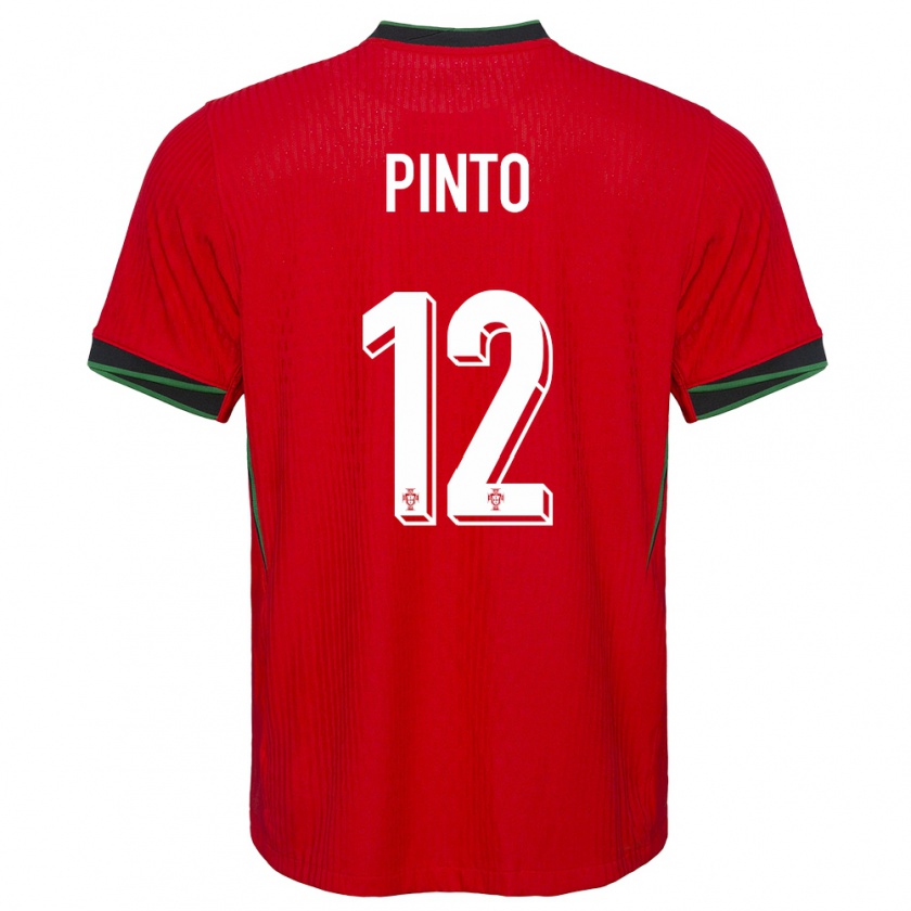Kandiny Miesten Portugali Diogo Pinto #12 Punainen Kotipaita 24-26 Lyhythihainen Paita T-Paita