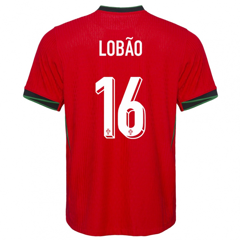 Kandiny Miesten Portugali Diogo Lobao #16 Punainen Kotipaita 24-26 Lyhythihainen Paita T-Paita