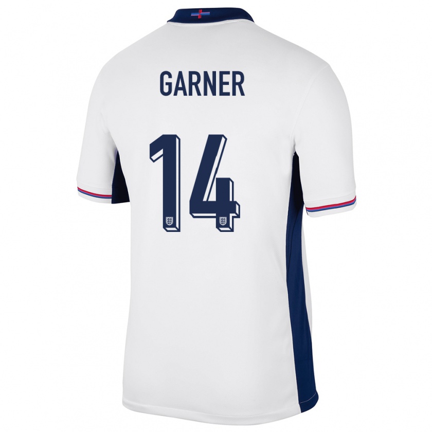 Kandiny Miesten Englanti James Garner #14 Valkoinen Kotipaita 24-26 Lyhythihainen Paita T-Paita