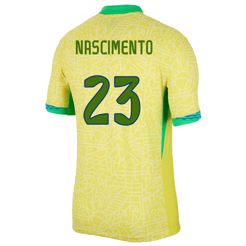 Kandiny Miesten Brasilia Matheus Nascimento #23 Keltainen Kotipaita 24-26 Lyhythihainen Paita T-Paita