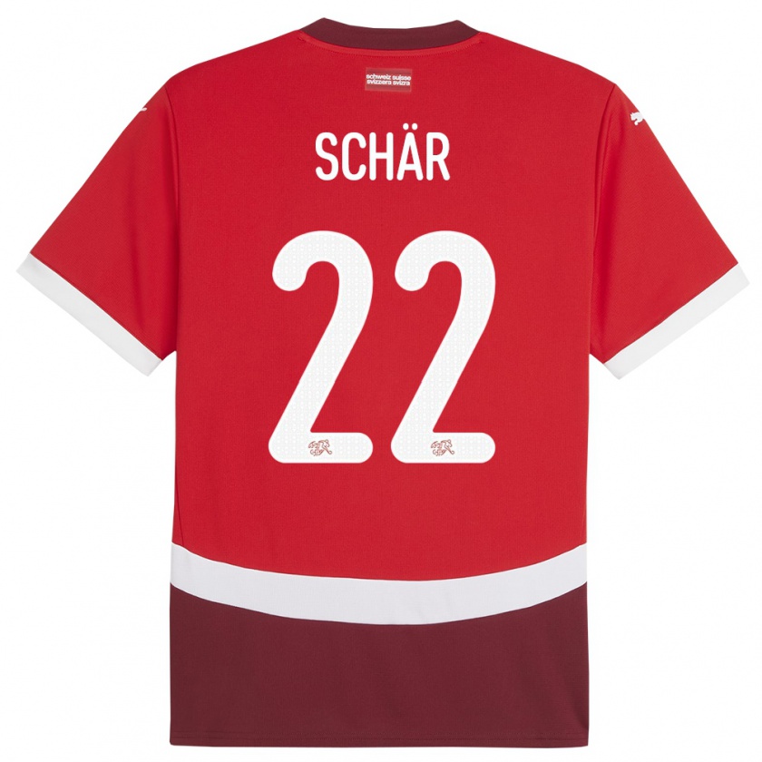 Kandiny Miesten Sveitsi Fabian Schar #22 Punainen Kotipaita 24-26 Lyhythihainen Paita T-Paita